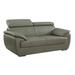 Riverside Luxury Leather/Match Grey Upholstered Living Room Loveseat