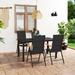 vidaXL 5 Piece Patio Dining Set Black and Brown