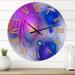 Designart 'Purple Fractal Spiral Pattern' Modern wall clock