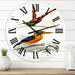 Designart 'Vintage Bird I' Traditional wall clock