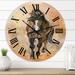 Designart 'Portrait Of Beautiful Chestnut Horse II' Farmhouse wall clock