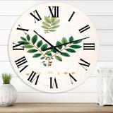 Designart 'Vintage Plant Life XIV' Farmhouse wall clock