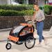 Aosom Elite 2-Seat Kid Bicycle Trailer / Jogger with Windows and Canopy, Includes Coupler Attachment, Orange / Black