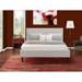 Fannin Bed Set with 1 King Size Bed Frame and Burgundy Night Stand - Mist Beige Linen Fabric Bed(Pieces Options)