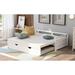 Extending Daybed with Trundle, Wooden Daybed with 2 Drawers,White