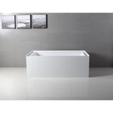 60 x 32 inches Acrylic Deep Soak Alcove Bathtub - White