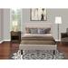 2-Piece Bedroom Set with 1 Wood Bed Frame and a Modern Nightstand- Mist Beige Linen Fabric (End Table Finish Options)