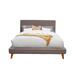 Fabric Upholstered Wooden Full Size Platform Bed with Splayed Legs, Gray