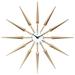 Celeste Starburst Mid-Century Modern Unique Large Wall Clock 24 inch by Infinity Instruments - 24.5 x 1.75 x 24.5