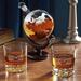 Charlton Home® Rixensart Marquee Personalized Fairbanks Glasses w/ Globe 3 Piece Whiskey Decanter Set Glass | 8.5 H x 7.5 W in | Wayfair