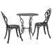 East Urban Home Patio Bistro Set 3 Piece Outdoor Garden Table & Chair Cast Aluminum in Brown | Wayfair 0E9D6449C06142C394EDBD48C6EA3548
