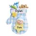 The Holiday Aisle® Baby Plaid Mitten Hanging Figurine Ornament Plastic in Blue/Yellow | 4.25 H x 3 W x 0.5 D in | Wayfair
