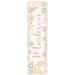 Zoomie Kids Zimmerman Calligraphy Name Floral Personalized Growth Chart Canvas in Pink | 39 H x 10 W x 0.2 D in | Wayfair