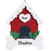 The Holiday Aisle® Dog Bone House Hanging Figurine Ornament Plastic in Red/White | 4.5 H x 3.25 W x 0.5 D in | Wayfair