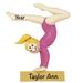 The Holiday Aisle® Gymnast Beam Blonde Hanging Figurine Ornament Plastic in Pink/Yellow | 3.5 H x 3 W x 0.5 D in | Wayfair