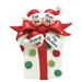 The Holiday Aisle® Gift Box Family of 3 Hanging Figurine Ornament Plastic in Green/Red | 4.25 H x 3.5 W x 0.5 D in | Wayfair