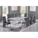 Willa Arlo™ Interiors Mcnally 8 - Person Dining Set Wood/Upholstered/Metal in Brown/Gray/White | Wayfair A5E35C9E67C4416FBB3D32F52A79AD86