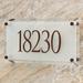 Whitehall Products Frosted Beveled Crystal Trajan Engraved 1-Line Address Sign whiteGlass | 6.25 H x 12.2 W x 1.5 D in | Wayfair 3706DZ