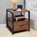 Trent Austin Design® Kempst 1 - Drawer Iron Nightstand Wood/Metal in Brown | 22 H x 17.7 W x 17.7 D in | Wayfair 754F8A8E1F7640DFA7736545EAAE46A0