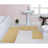 House of Hampton® Bell Flower Collection 100% Cotton Bath Rug w/ Spray Latex Backing 100% Cotton in Brown | 0.35 H x 21 W in | Wayfair