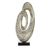 Juniper + Ivory 29 In. x 12 In. Sculpture Grey Mother of Pearl Abstract - Juniper + Ivory 49063