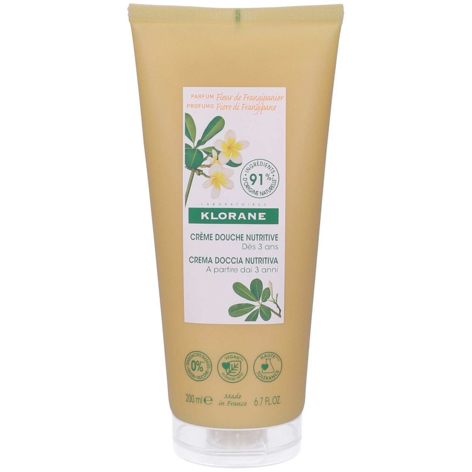 Klorane Crema Doccia Nutritiva al Cupuaçu BIO Profumo Fiore di Frangip