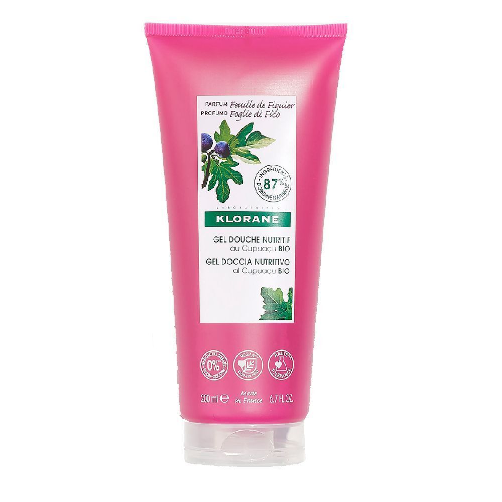 Klorane Gel Doccia Nutritivo al Cupuaçu BIO Profumo Foglie di Fico 200