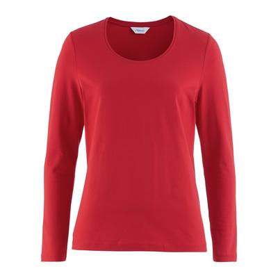 Avena Damen Langarm-Shirt Baumwolle Rot