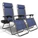 2-Piece Zero Gravity Lounge Chair Portable Folding Chairs with Cup Holder