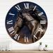 Designart 'Portrait Of Thoroughbred Nonius Stallion Horse III' Farmhouse wall clock