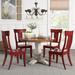 Eleanor Antique White Round Solid Wood Top 5-Piece Dining Set - Panel Back by iNSPIRE Q Classic