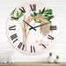 Designart 'Vintage Plant Life XV' Farmhouse wall clock