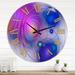 Designart 'Purple Fractal Spiral Pattern' Modern wall clock