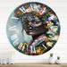 Designart 'Portrait Of Traditional Afro American Woman' Modern wall clock