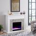 SEI Furniture Heidi Contemporary White Wood Color Changing LED Fireplace