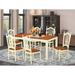 East West Furniture Table Set Consist of a Rectangle Room Table with Butterfly Leaf and 6 Wood Seat Chairs, Buttermilk & Cherry