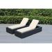 Ohana Outdoor Patio 2 Piece Black Wicker Chaise Lounge Set - No Assembly