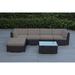 Ohana Outdoor Patio 6 Piece Black Wicker Sofa Sectional with Cushions - No Assembly