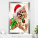 The Holiday Aisle® Christmas Holiday Pomeranian (Vertical) By Jodi - Graphic Art in Red | 39.5 H x 27.5 W x 0.75 D in | Wayfair