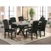 Winston Porter Aimani 6 - Person Solid Wood Dining Set Wood/Upholstered in Brown/Gray | 30 H in | Wayfair 84718006DCC644EEBF382323175B892E