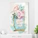 House of Hampton® Parfum Bottle, Flowers & Butterflies () (Vertical) By Jodi - Graphic Art in Blue | 30 H x 18 W x 1 D in | Wayfair