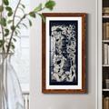 Bungalow Rose Chinese Bird's-eye View in Navy I - Picture Frame Painting Print on Paper in Blue/Green/White | 43.5 H x 23.5 W x 1.5 D in | Wayfair