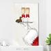 The Holiday Aisle® Cheers Santa (Vertical) By Jodi - Graphic Art Metal in Red/White | 40 H x 27.5 W x 1.5 D in | Wayfair