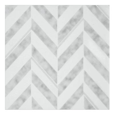 Retro 12x12 Self Adhesive Vinyl Floor Tile - Chevron - 20 Tiles/20 sq. ft. by Achim Home Décor in Silver