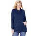 Plus Size Women's Washed Thermal Hooded Sweatshirt by Woman Within in Evening Blue (Size 18/20)
