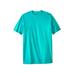 Men's Big & Tall Lightweight Longer-Length Crewneck T-Shirt by KingSize in Tidal Green (Size 6XL)