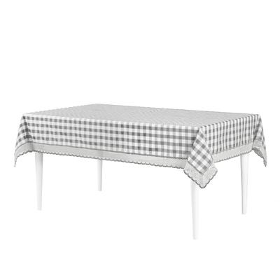 Buffalo Check Tablecloth - 60-in x 120-in by Achim Home Décor in Grey