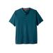 Men's Big & Tall Boulder Creek® Heavyweight Short-Sleeve Henley Shirt by Boulder Creek in Midnight Teal (Size 5XL)