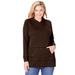 Plus Size Women's Washed Thermal Hooded Sweatshirt by Woman Within in Chocolate (Size 18/20)