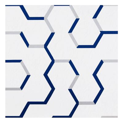 Retro 12x12 Self Adhesive Vinyl Floor Tile - Geo Puzzle - 20 Tiles/20 sq. ft. by Achim Home Décor in Navy